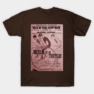 Vintage French Cycling Remixed Sepia T-Shirt